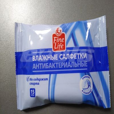 Влажные салфетки Fine Life антибактериальные 15 шт — основное фото